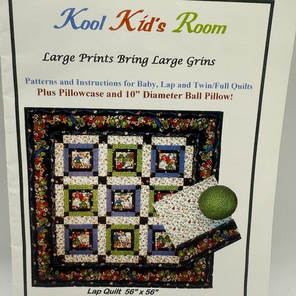 Kool Kids Room Quilt Pattern Lap/Baby/Twin Size Quilts Grizzly Gulch Gallery - Picture 3 of 8